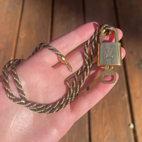 Louis Vuitton Lock Key necklace Number 346 Trifari rope chain vintage lv gold - Picture 12 of 15